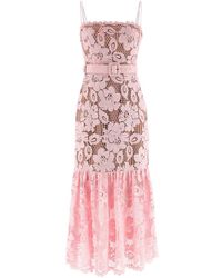 Self-Portrait - Self Portrait Crochet Lace Midi' Dress - Lyst