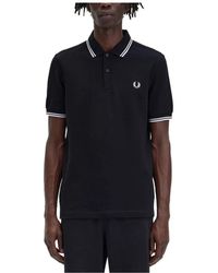 Fred Perry - Tops ,Zwart ,Katoen Twin Tipped Poloshirt - Lyst