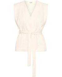 Ichi - Jassen ,Elegante Jas Met V-Hals En Riem - Lyst