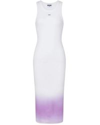 Moschino - Kleedjes ,Wit ,Katoen Stretch Katoenen Jurk - Lyst