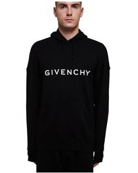 Givenchy - Schwarzer baumwoll-logo-sweatshirt mit kapuze,hoodies,schwarzer logo-print hoodie - Lyst