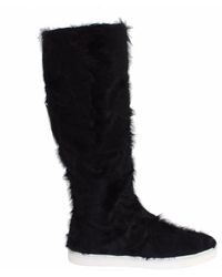Dolce & Gabbana - Xiangao Lamb Fur Leather Boots Shoes - Lyst