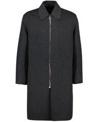 Fendi - Wollen Jas Klassiek Lang Rits Zakken - Lyst
