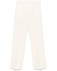 Alberto Biani - Broeken ,Wit ,Wol Witte Broek Met Wijde Pijpen - Lyst