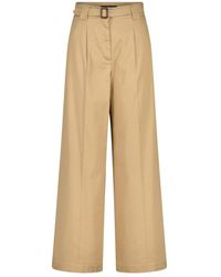 Max Mara - Pantalones de algodón de cintura alta y pierna ancha - Lyst