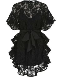 Zimmermann - Overhemden ,Zwart ,Katoen Lace Frill Tuniek - Lyst
