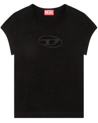 DIESEL - T-shirt Met Uitsnijdingen En Korte Mouwen - Lyst
