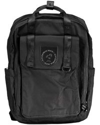 Mandarina Duck - Schwarzer Baumwollrucksack Mit Griffen Und Taschen - Lyst