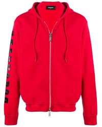 DSquared² - Hoodies & Sweatvesten ,Rood ,Zip-Throughs - Lyst