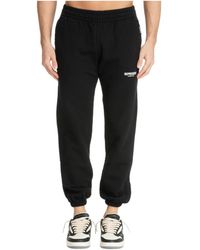 Represent - Broeken ,Zwart ,Katoen Trainingsbroeken Met Trekkoordsluiting En Logo - Lyst