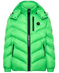 Philipp Plein - Fitness ,Groen ,Nylon Nylon Puffer Jacket Tiger - Lyst