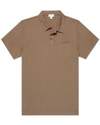 Sunspel - Tops ,Bruin ,Katoen Riviera Polo - Lyst