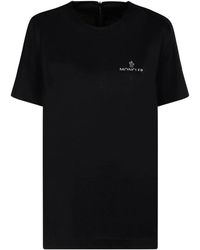 Moncler - Schwarzes baumwoll-jersey-logo-t-shirt - Lyst