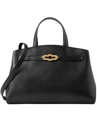 Mulberry - Schwarze glänzende leder-tasche mit pimlico-schloss - Lyst