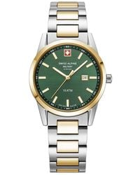 Swiss Alpine Military - Damen Armbanduhr Argos Bicolor Grün 34Mm Quarz 10Atm 7767.1144 - Lyst
