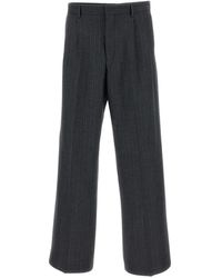 sunflower - Broeken ,Grijs ,Katoen Broek Met Wijde Pijpen En Plooien - Lyst