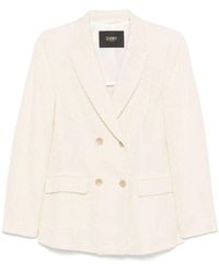 Seventy - Cremefarbene doppelreiher-jacke mit spitzrevers - Lyst