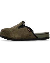Vans - Schoenen ,Groen ,Suède Harbor Mule Olijf/Zwart Suède Instapper - Lyst