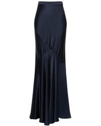 Max Mara - Rokken ,Blauw ,Satijn Lange Rok - Lyst