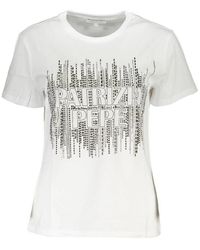 Patrizia Pepe - Elegant Short Sleeve Crew Neck Tee With Logo - Lyst