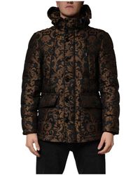 Dolce & Gabbana - Black Floral Jacquard Quilted Hooded Jacket - Lyst