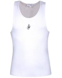 JW Anderson - Tank Top With Anchor Logo Embroidery - Lyst