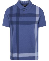 Barbour - Tops ,Blauw ,Katoen Blaine Tartan Polo Shirt Met Korte Mouwen - Lyst