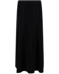 Stella McCartney - Rokken ,Zwart ,Midi-Rok Met Split Aan De Voorkant - Lyst