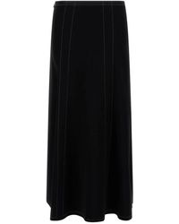 Stella McCartney - Rokken ,Zwart ,Midi-Rok Met Split Aan De Voorkant - Lyst