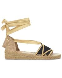 Castañer - Schoenen ,Zwart ,Zwarte Siena Espadrilles Met Gouden Details - Lyst