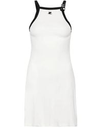 Courreges - Buckle Contrast Short Dress - Lyst