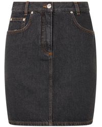 Moschino - Nauwsluitende Denim Rok Veelzijdig Casual - Lyst