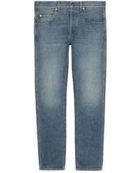 Gucci - Jeans in denim blu con gamba affusolata - Lyst