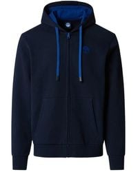 North Sails - Hoodies & Sweatvesten ,Blauw ,Katoen Full Zip Hoodie - Lyst