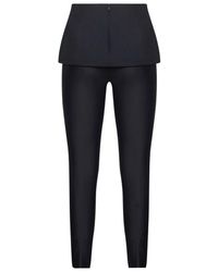 DIESEL - Broeken ,Zwart ,Polyester Rok Culottes Leggings Met Minirok Overlay - Lyst