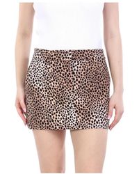 Michael Kors - Rokken ,Veelkleurig ,Polyester Cheetah Print Stretch Crepe Mini Rok - Lyst