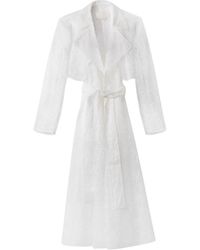 Genny - Jassen ,Wit ,Organza Zijden Orchidee Borduurwerk Trenchcoat - Lyst