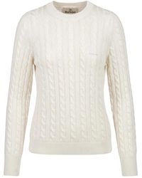 Barbour - Truien & Vesten ,Wit ,Katoen Ashdown Gebreide Trui - Lyst