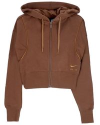 Nike - Fitness ,Bruin ,Katoen Air Fleece Full-Zip Hoodie - Lyst