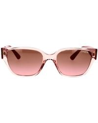 Vogue - Transparente rosa sonnenbrille mit braunen verlaufsgläsern - Lyst