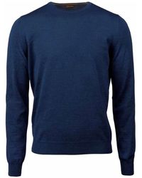 Stenströms - Blauwe Merino Crew Neck Sweater - Lyst