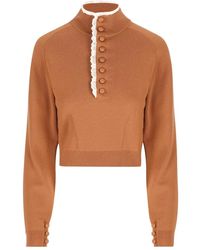 Chloé - Truien & Vesten ,Bruin ,Katoen Pullover - Lyst