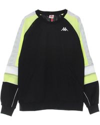 Kappa - Hoodies & Sweatvesten ,Zwart ,Polyester Lichtgewicht Crewneck Sweatshirt Zwart/Groen - Lyst