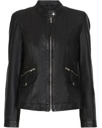 Btfcph - Jassen ,Zwart ,Leer Zwarte Bikerjas Met Rits - Lyst