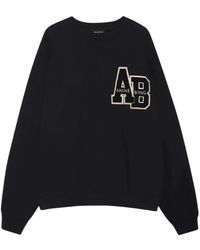 Anine Bing - Hoodies & Sweatvesten ,Zwart ,Katoen Zwarte Miles Letterman Sweatshirt - Lyst