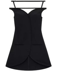 Courreges - Kleedjes ,Zwart ,Ellipse Bustier Mini Jurk - Lyst