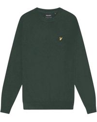 Lyle & Scott - Grüner strick rundhals pullover - Lyst