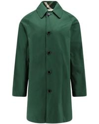 Burberry - Jassen ,Groen ,Katoen Groene Omkeerbare Geruite Katoenen Jas - Lyst