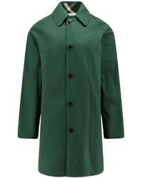 Burberry - Jassen ,Groen ,Katoen Groene Omkeerbare Geruite Katoenen Jas - Lyst