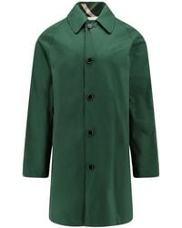 Burberry - Jassen ,Groen ,Katoen Groene Omkeerbare Geruite Katoenen Jas - Lyst